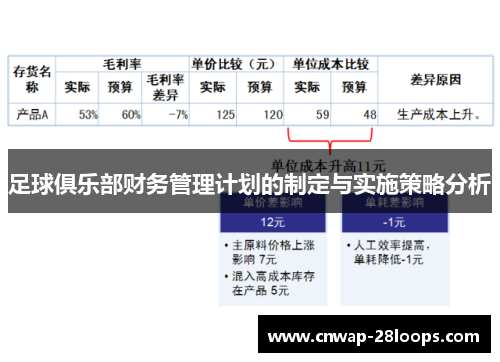 足球俱乐部财务管理计划的制定与实施策略分析 足球俱乐部财务管理计划的制定与实施策略分析