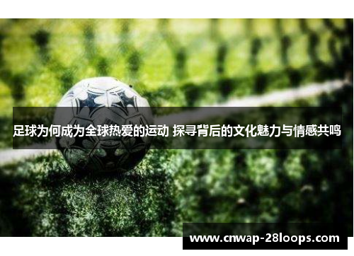 足球为何成为全球热爱的运动 探寻背后的文化魅力与情感共鸣